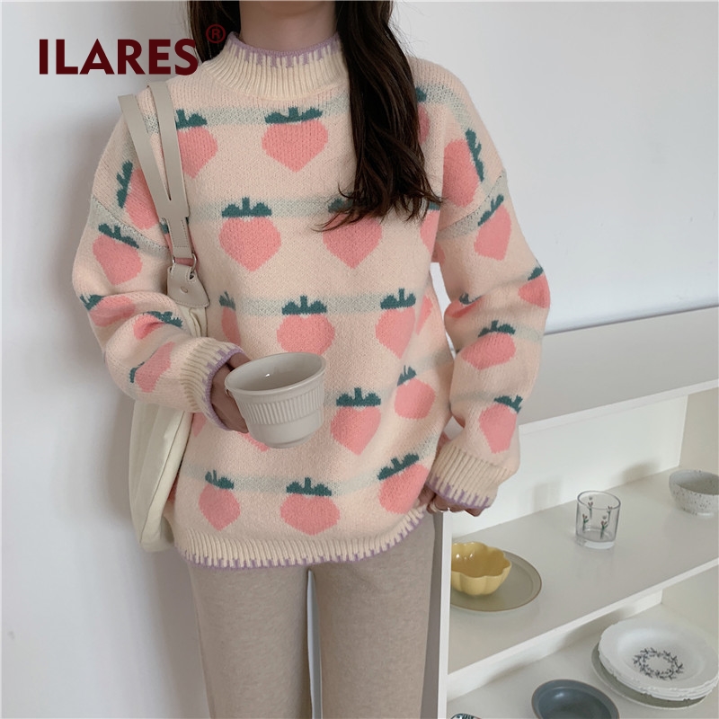 ILARES Japanese Strawberry Sweater Inner Wear Fashion Bottoming Shirt Women's Lazy Style New Loose Outer Wear Autumn and Winter, Multi
ILARES Japanese Strawberry Sweater Inner Wear Fashion Bottoming Shirt Women's Lazy Style New Loose Outer Wear Autumn and Winter, Multi
