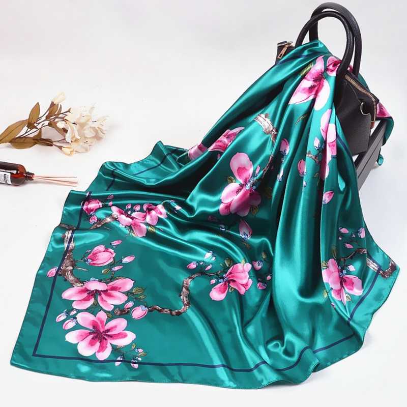 2020 Silk Scarf Women Fashion Designer Beautiful flowers Foulard Soft Satin Shawl Scarfs Kerchief 90*90cm Square Neck Headscarf
2020 Silk Scarf Women Fashion Designer Beautiful flowers Foulard Soft Satin Shawl Scarfs Kerchief 90*90cm Square Neck Headscarf