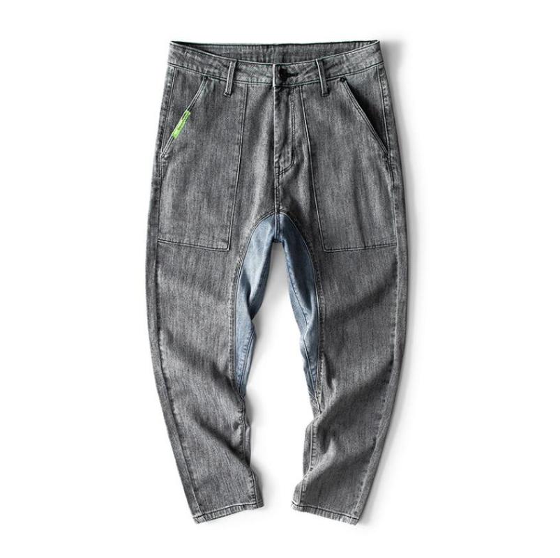 Men' Jeans Solid color Loose Classic Casual Jeans 2020 Men Stitching color Slim Fashion Denim Trousers male Harem pants w1058, Gray
Men' Jeans Solid color Loose Classic Casual Jeans 2020 Men Stitching color Slim Fashion Denim Trousers male Harem pants w1058, Gray