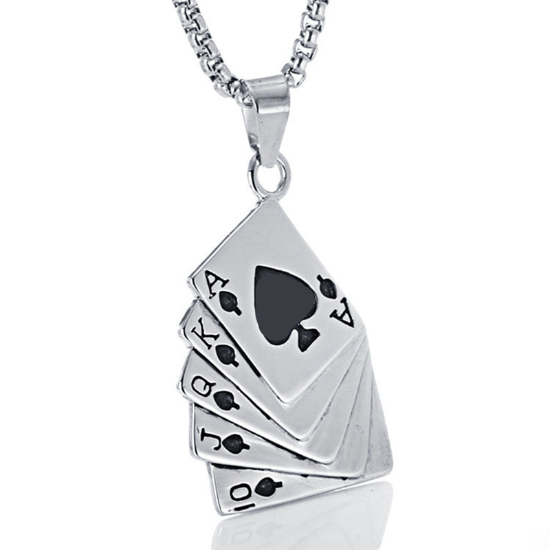 Trendy Men's Pendant Necklace Punk Link Chain Necklace Accessories Male Creative Playing Cards Long Necklaces Bijoux Homme Gift
Trendy Men's Pendant Necklace Punk Link Chain Necklace Accessories Male Creative Playing Cards Long Necklaces Bijoux Homme Gift