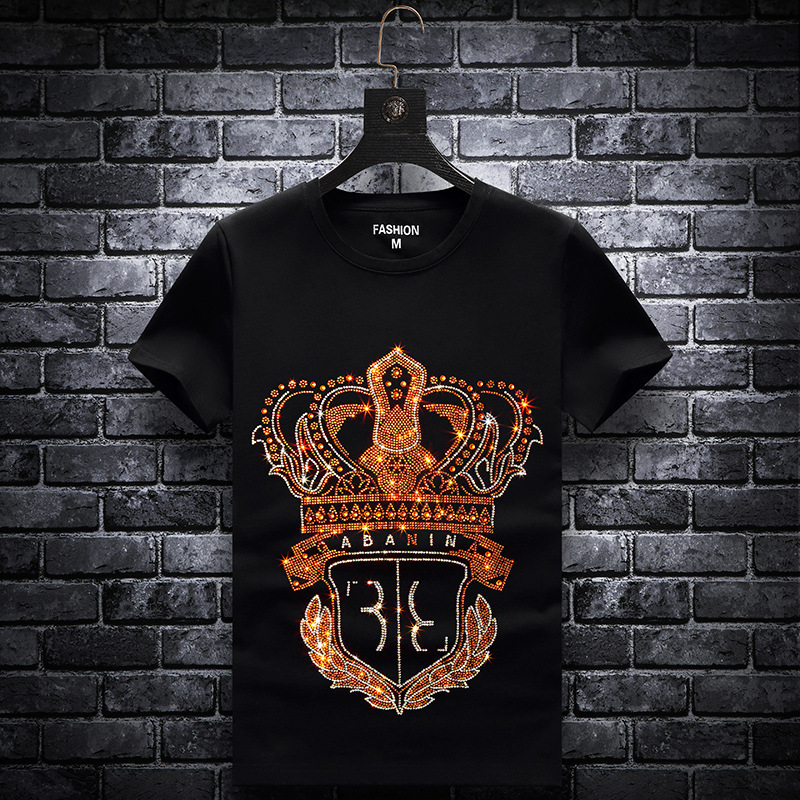 New summer men's hot diamond short-sleeved T-shirt men's trendy youth T-shirt Slim half sleeve base shirt trendy brand 2020The New, White
New summer men's hot diamond short-sleeved T-shirt men's trendy youth T-shirt Slim half sleeve base shirt trendy brand 2020The New, White