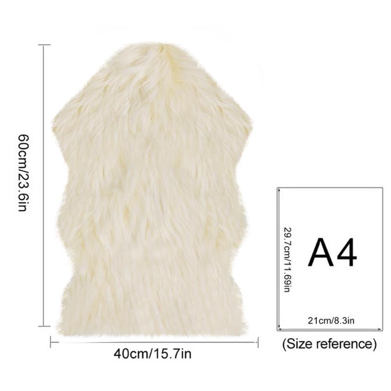 Faux Fur Sheepskin Fur Area Rugs Fluffy Mats Sofa Chair Cushion Living Room Bedroom Blanket Anti-Skid Carpet 40x60cm 60x90cm