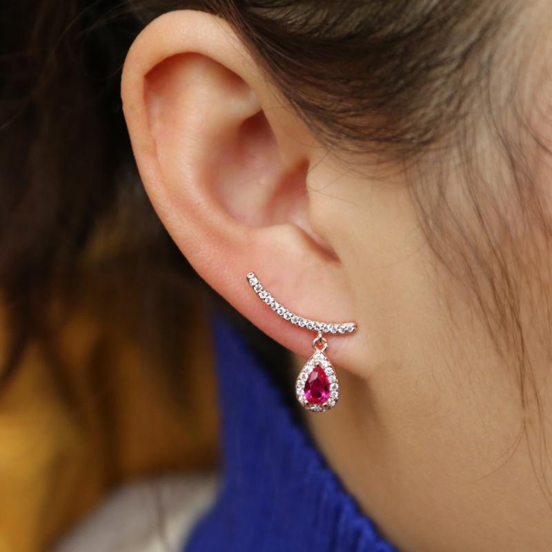 Trendy thin line shape Earring with colorful water drop pendent for Women round shiny white cz Stud Earrings Jewelry for wedding
Trendy thin line shape Earring with colorful water drop pendent for Women round shiny white cz Stud Earrings Jewelry for wedding