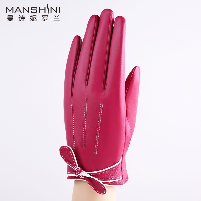 Genuine leather gloves women's fashion lovely bow touch screen gloves velvet lining thick warm telefingers MLZ013
Genuine leather gloves women's fashion lovely bow touch screen gloves velvet lining thick warm telefingers MLZ013