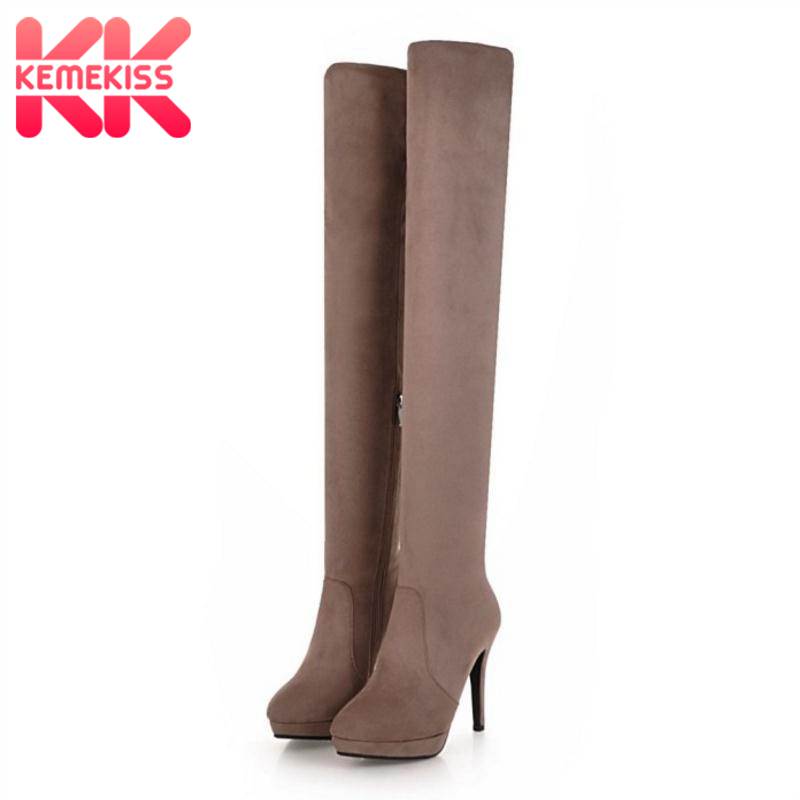 KemeKiss Over The Knee Boots Women Casual Zipper Stretch Shoes Women Fall Winter Sexy Thin Heels Platform Footwear Size 32-43, Black
KemeKiss Over The Knee Boots Women Casual Zipper Stretch Shoes Women Fall Winter Sexy Thin Heels Platform Footwear Size 32-43, Black