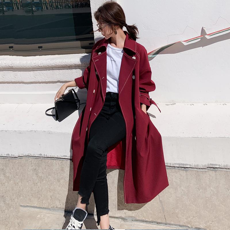 2020 Autumn Winter Women New Double Breasted Mid-long Trench Coat Elegant Slim Belt Outwear Mujer Windbreaker Female Abrigos R40, Blue
2020 Autumn Winter Women New Double Breasted Mid-long Trench Coat Elegant Slim Belt Outwear Mujer Windbreaker Female Abrigos R40, Blue