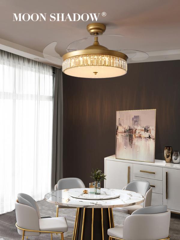 MOONSHADOW Ceiling Fan Crystal Invisible Fan Blade Home Light Luxury Living Room Modern Ceiling Lamp Lighting Luminaire 220V
MOONSHADOW Ceiling Fan Crystal Invisible Fan Blade Home Light Luxury Living Room Modern Ceiling Lamp Lighting Luminaire 220V