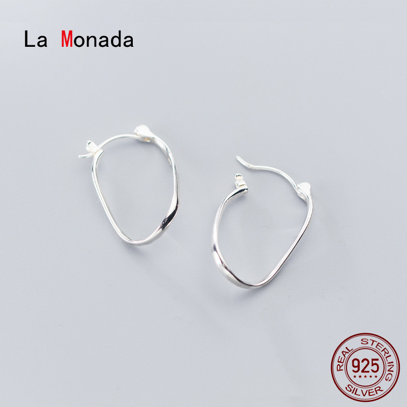 La Monada Woman Hoop Earrings Silver 925 Irregular Ellipse Fine Jewelry 925 Sterling Silver Earrings For Women Hoops With Charms, Golden;silver
La Monada Woman Hoop Earrings Silver 925 Irregular Ellipse Fine Jewelry 925 Sterling Silver Earrings For Women Hoops With Charms, Golden;silver