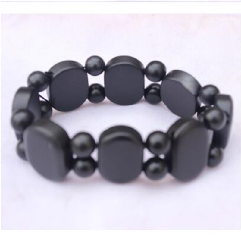 Fashion Natural Black Stone Bracelet Unisex Charm Wrap Bracelets Bangle Jewelry For Women Men Birthday Gift