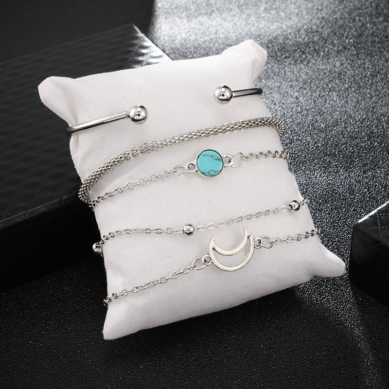 Silver Color Bohemian Handmade Green Stones Moon Bracelet Sets Women 2020 New Rope Chain Bracelets Retro Jewelry Accessories
Silver Color Bohemian Handmade Green Stones Moon Bracelet Sets Women 2020 New Rope Chain Bracelets Retro Jewelry Accessories