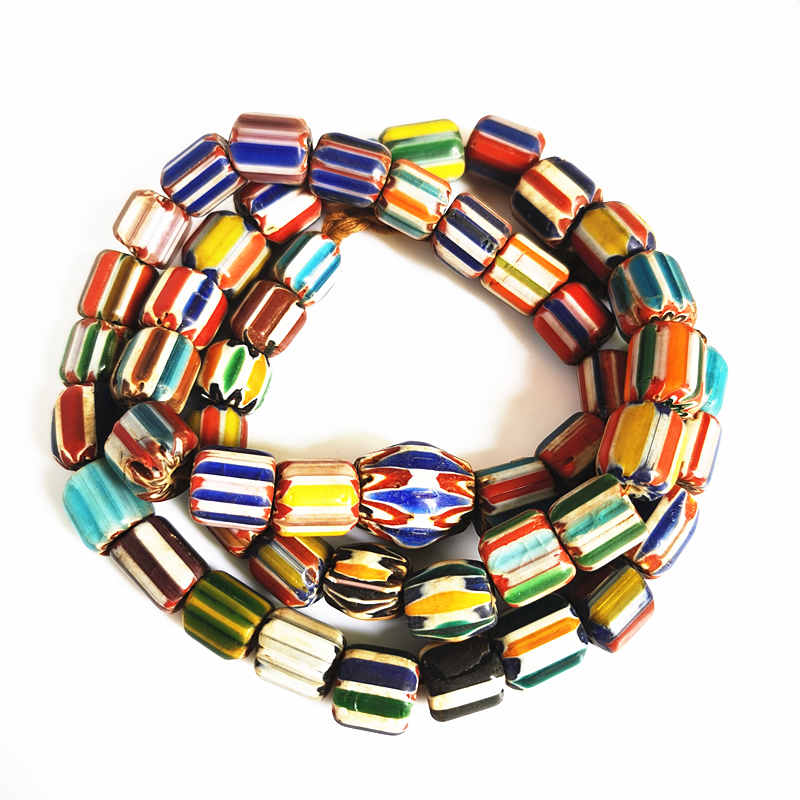 Nepal Hand Archaistic Lampwork Beaded Necklace Safron Trade Beads Antiqued Trade Beads Cylinder Strand TSB0012
Nepal Hand Archaistic Lampwork Beaded Necklace Safron Trade Beads Antiqued Trade Beads Cylinder Strand TSB0012