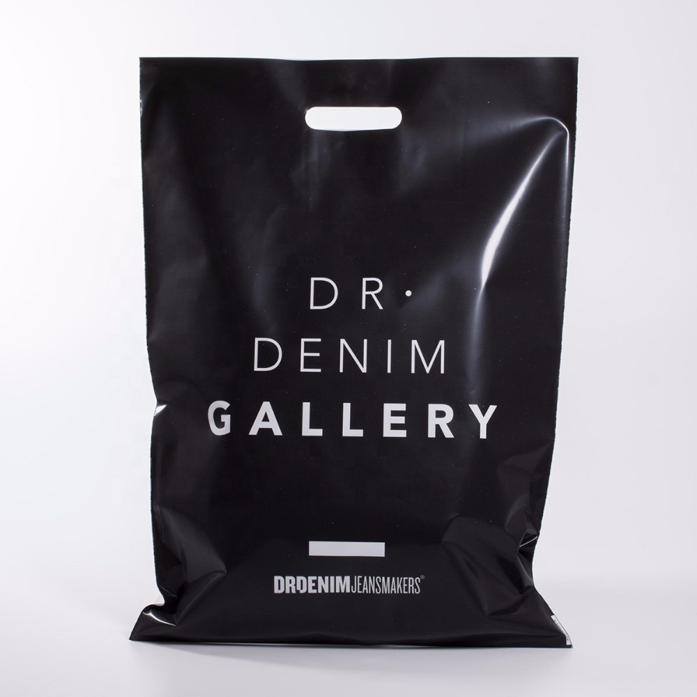 500pcs/lot Wholesale Custom Printed Fashion Handle PE Plastic Shopping Bag For Packaging Many Colors to Choose 200919