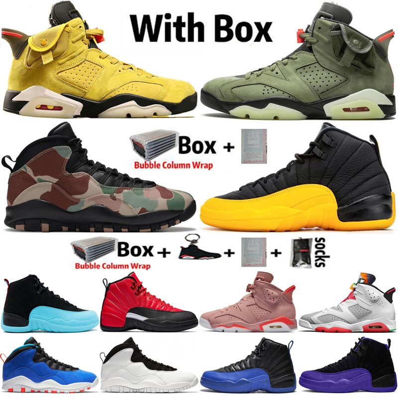2020 Jumpman Travis Scotts 6 6s Black Cat 10 10s Woodland Camo Mens Basketball Shoes University Gold 12 12s Taxi Sports Trainers Sneakers
2020 Jumpman Travis Scotts 6 6s Black Cat 10 10s Woodland Camo Mens Basketball Shoes University Gold 12 12s Taxi Sports Trainers Sneakers