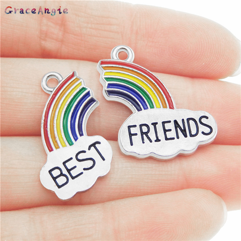 10PCS Rainbow charms for jewelry making Best Friend Chain Necklace 4pair Earrings 2pcs Necklace Pendants Friend Birthday Gift
10PCS Rainbow charms for jewelry making Best Friend Chain Necklace 4pair Earrings 2pcs Necklace Pendants Friend Birthday Gift