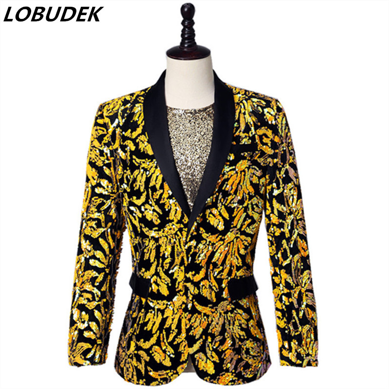 Men' Gold Sequins Suit Jacket One Button Slim Fit Stage Tuxedo Costume Singer Host Show Nightclub Concert Performance Blazers, Silver
Men' Gold Sequins Suit Jacket One Button Slim Fit Stage Tuxedo Costume Singer Host Show Nightclub Concert Performance Blazers, Silver