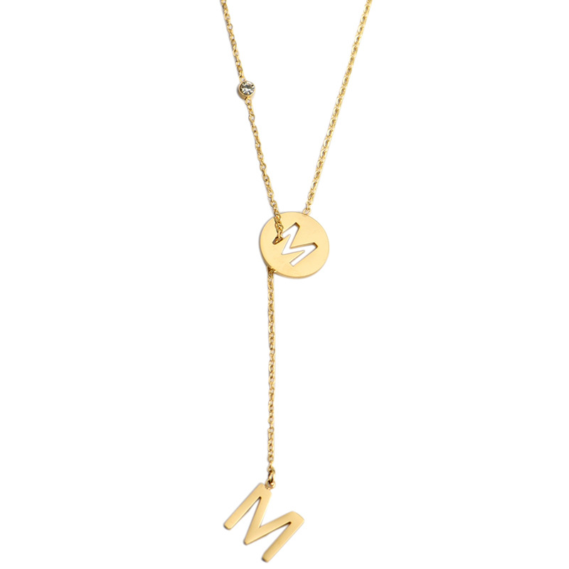1pc/bag Fashion English Letter M Titanium Steel Beauty Ladies Necklace For Women Design Pendant Jewelry Chain Ornaments SXL0185
1pc/bag Fashion English Letter M Titanium Steel Beauty Ladies Necklace For Women Design Pendant Jewelry Chain Ornaments SXL0185