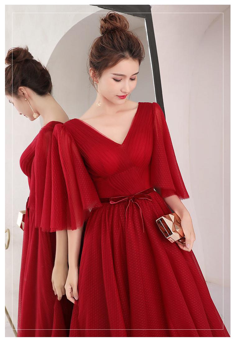Fashion Wine Red Banquet Evening Dresses Sexy Deep V-neck Floor Length Party Prom Gown Plus Size Women Dress Vestido Debutante