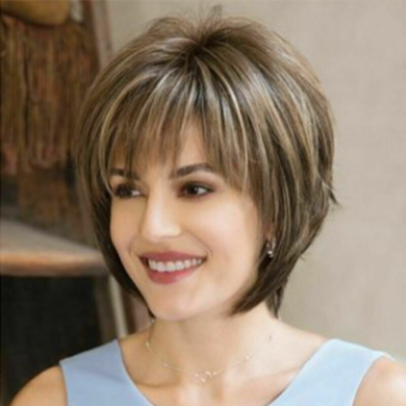 Lady Women Fashion Short Curly Wigs Black Blonde Wavy Hair Pexie Boycut Wig