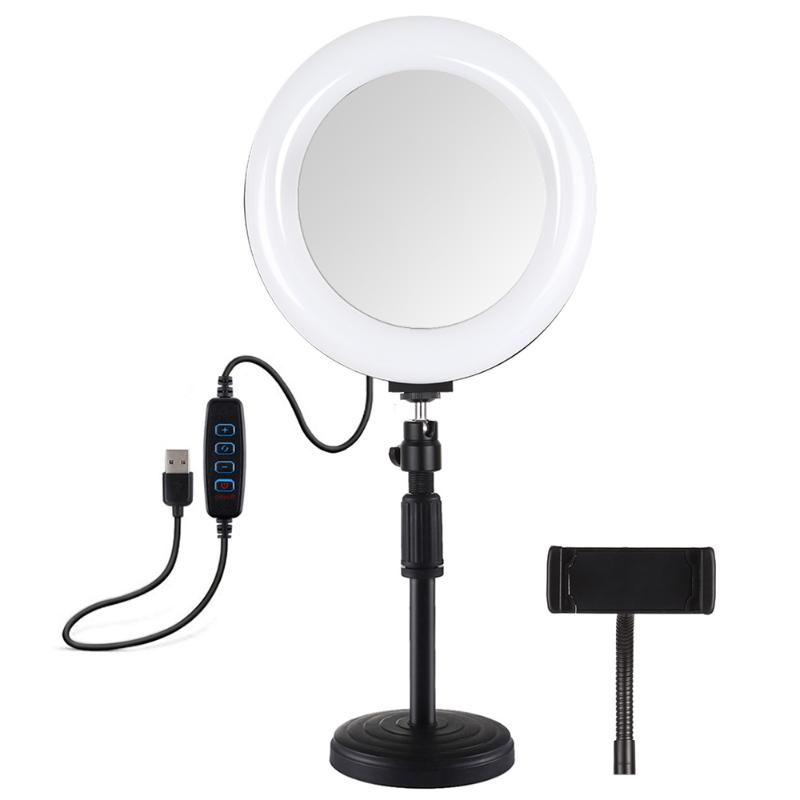 7.9 Inch Curved Surface Ring Light Dimmable USB Charge with Phone Holder Selfie Video Fill Light Set Ring
7.9 Inch Curved Surface Ring Light Dimmable USB Charge with Phone Holder Selfie Video Fill Light Set Ring