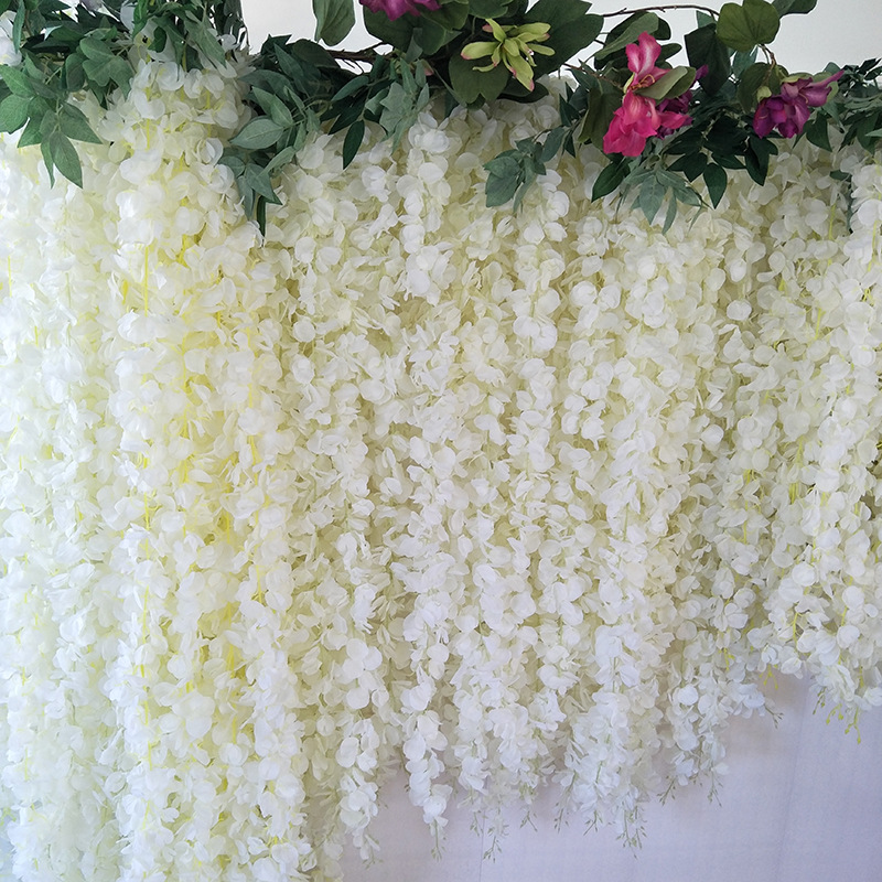 160CM 50PCS artificial wisteria bean flower vine rattan for supermarket garland wedding decorations silk flowes, White
160CM 50PCS artificial wisteria bean flower vine rattan for supermarket garland wedding decorations silk flowes, White