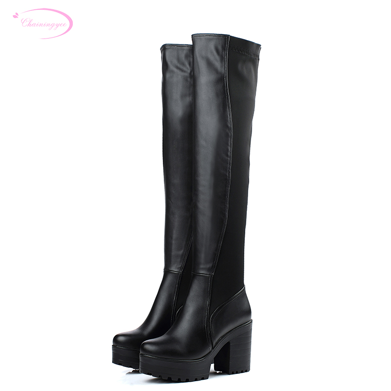 Chainingyee casual style comfortable round toe over-knee-high boots fashion slip platform high heel black women's riding boots
Chainingyee casual style comfortable round toe over-knee-high boots fashion slip platform high heel black women's riding boots