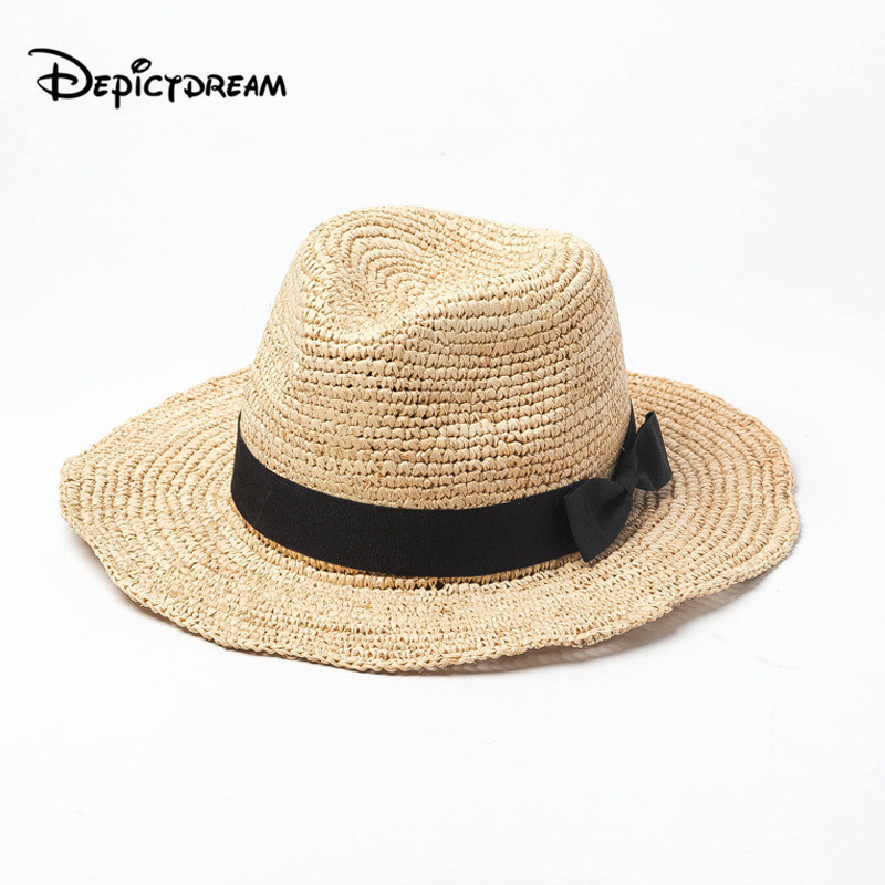 summer straw hat women Hand knitting Crochet hook Lafite Jazz hat beach sun, White2
summer straw hat women Hand knitting Crochet hook Lafite Jazz hat beach sun, White2