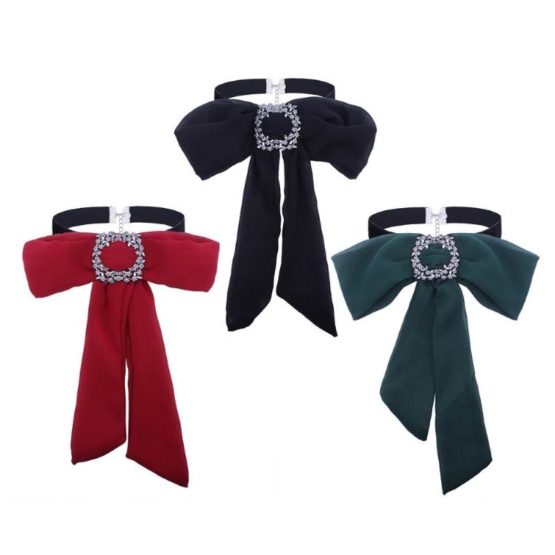 Chokers JOUVAL Elegant Bow Tie Style Necklace Women Chiffon Rhinestone Short Lady Office Fashion Necklaces Summer Jewelry
Chokers JOUVAL Elegant Bow Tie Style Necklace Women Chiffon Rhinestone Short Lady Office Fashion Necklaces Summer Jewelry