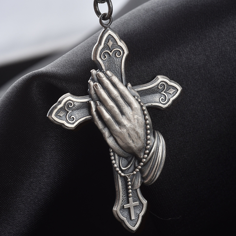 Vintage Praying Hand Pendant Necklace With Cross Men Women Ethnic Hip Hop Charm Jewelry Necklace Chain For Gifts
Vintage Praying Hand Pendant Necklace With Cross Men Women Ethnic Hip Hop Charm Jewelry Necklace Chain For Gifts