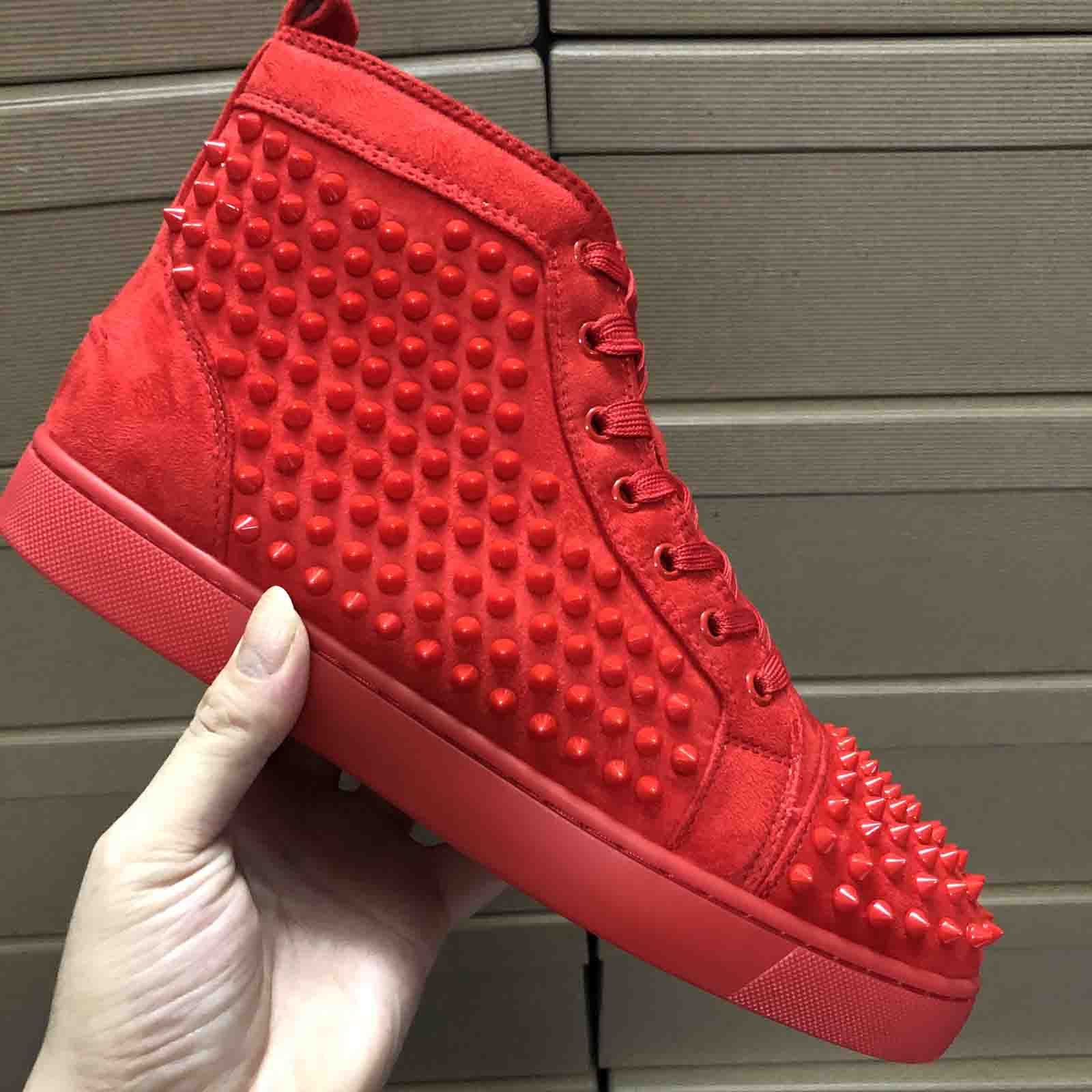 Classic Style Rivets Casual Shoes Sneakers Brand Red Bottom Sneaker Men Leather/Suede Genuine Leather High Tops Spiked Paris Designers Skateboards, Black
Classic Style Rivets Casual Shoes Sneakers Brand Red Bottom Sneaker Men Leather/Suede Genuine Leather High Tops Spiked Paris Designers Skateboards, Black
