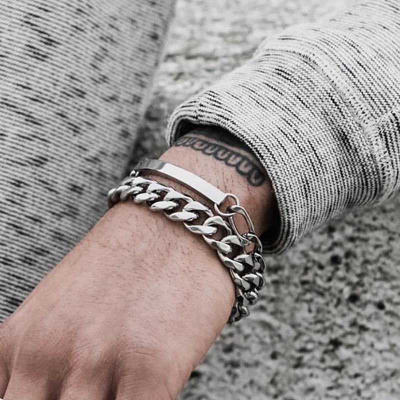 2pcs set Boho Punk Chain Bracelet Bangle Square Card Women Men Armband Steampunk Brand Lock Bracelets Friend Jewelry
2pcs set Boho Punk Chain Bracelet Bangle Square Card Women Men Armband Steampunk Brand Lock Bracelets Friend Jewelry