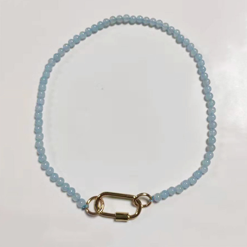 Exquisite Pretty Blue Glass Beads Necklaces Cubic Zirconia Spiral Connector Pendant Choker Women Fashion Short Accessories
Exquisite Pretty Blue Glass Beads Necklaces Cubic Zirconia Spiral Connector Pendant Choker Women Fashion Short Accessories
