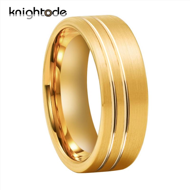 8mm Tungsten Carbide Ring Gold Plated Two Offset Groove Wedding Ring Fine Gift Flat Band Brushed Comfort Fit
8mm Tungsten Carbide Ring Gold Plated Two Offset Groove Wedding Ring Fine Gift Flat Band Brushed Comfort Fit