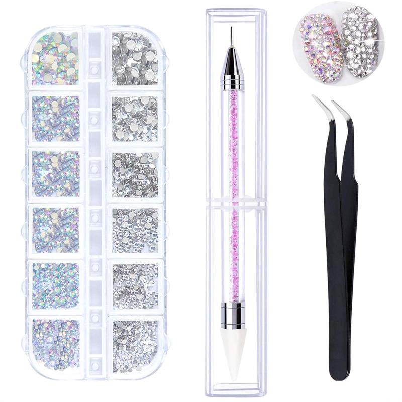 3 PCS Set Nail Art Tools 6 Size Crystal Rhinestones for Nails DIY Design With Tweezers Dot Pen Sets
3 PCS Set Nail Art Tools 6 Size Crystal Rhinestones for Nails DIY Design With Tweezers Dot Pen Sets