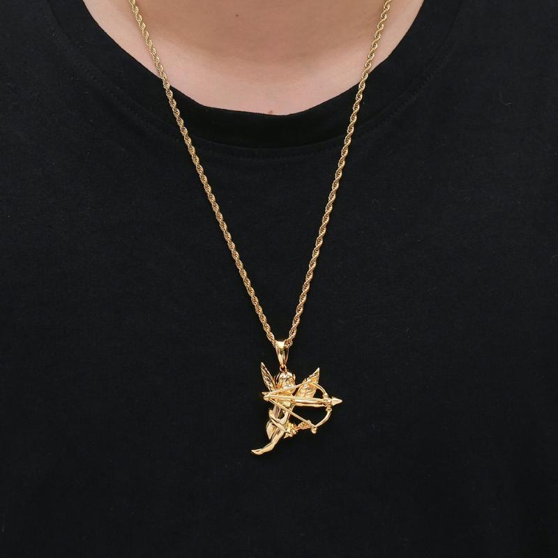 Cross-border hip-hop gloss angel cupid arrow pendant copper inlaid zircon necklace factory direct wholesale
Cross-border hip-hop gloss angel cupid arrow pendant copper inlaid zircon necklace factory direct wholesale