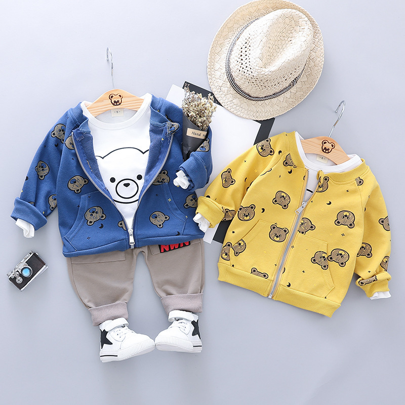 Baby Girls Boys 3pcs Clothing Sets Cartoon Bear Autumn Winter Children Hooded jacket Tracksuits Kids Clothes infant Sport Suit, Red
Baby Girls Boys 3pcs Clothing Sets Cartoon Bear Autumn Winter Children Hooded jacket Tracksuits Kids Clothes infant Sport Suit, Red