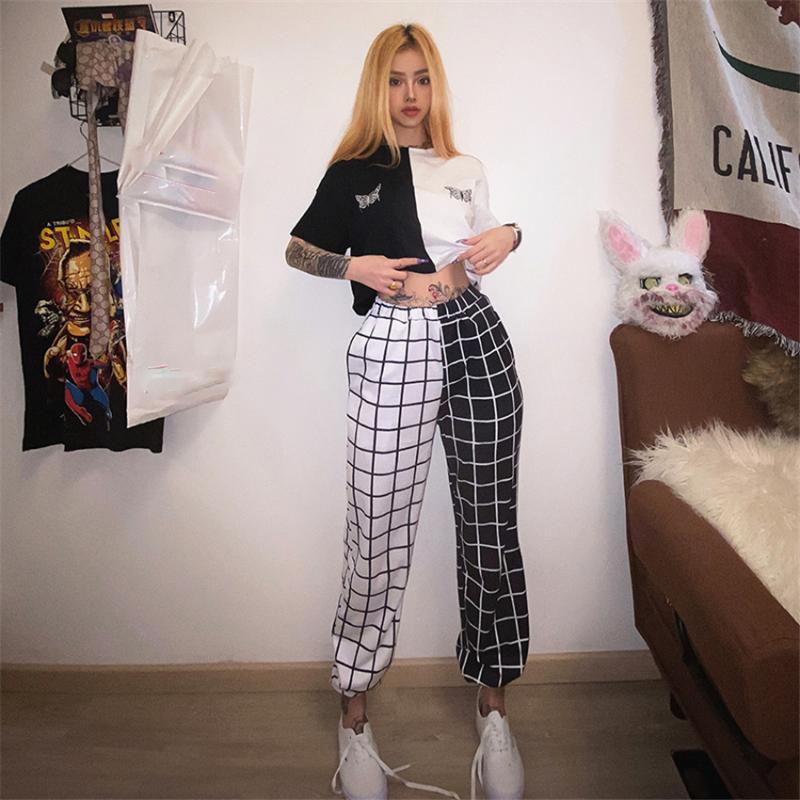 Cargo Pant for Women Loose Black White Hight Waist Plaid JoggersTrousers Sporty Pants Oversize Elasticity Sportpants 2020Summer, Color2
Cargo Pant for Women Loose Black White Hight Waist Plaid JoggersTrousers Sporty Pants Oversize Elasticity Sportpants 2020Summer, Color2