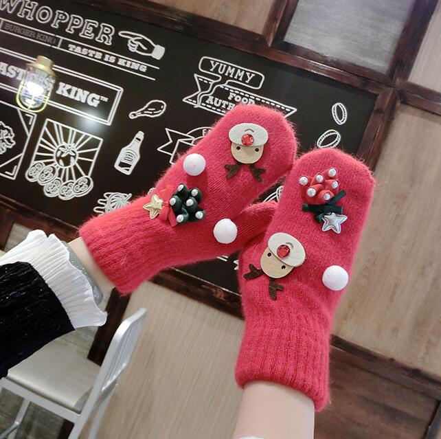 Women's autumn winter thicken warm Christmas wool knitted gloves lady's winter mitten R2281
Women's autumn winter thicken warm Christmas wool knitted gloves lady's winter mitten R2281
