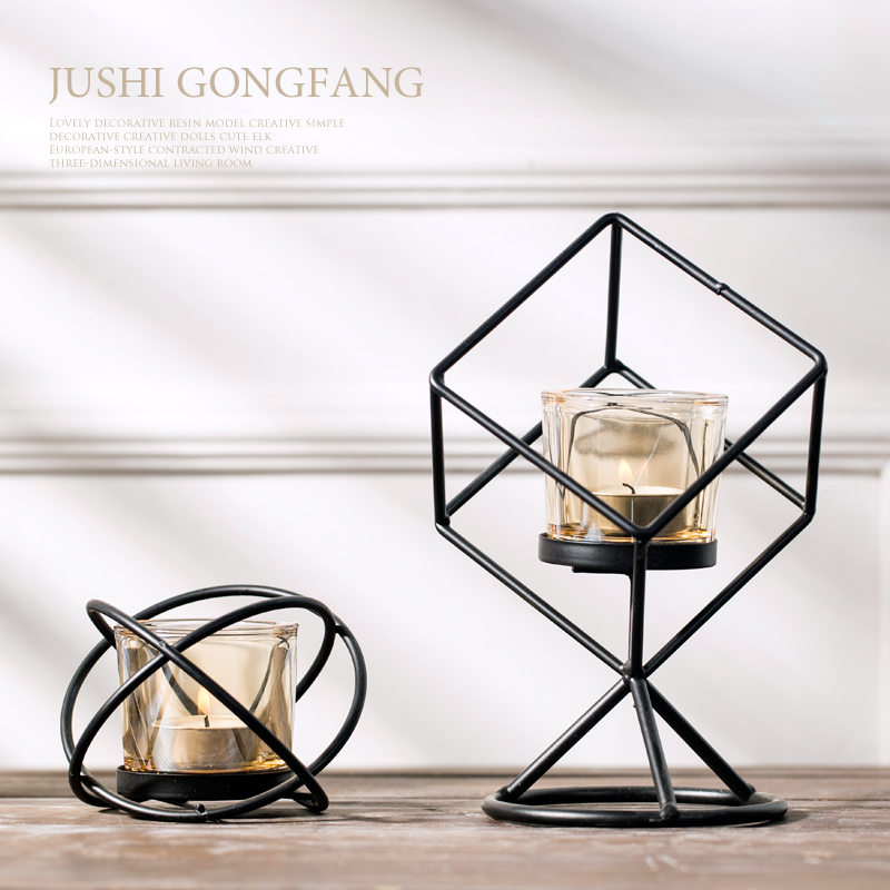Nordic Minimalist Geometric Candlestick Decoration Creative European Romantic Wrought Iron Glass Candle Holder Candlelight L
Nordic Minimalist Geometric Candlestick Decoration Creative European Romantic Wrought Iron Glass Candle Holder Candlelight L