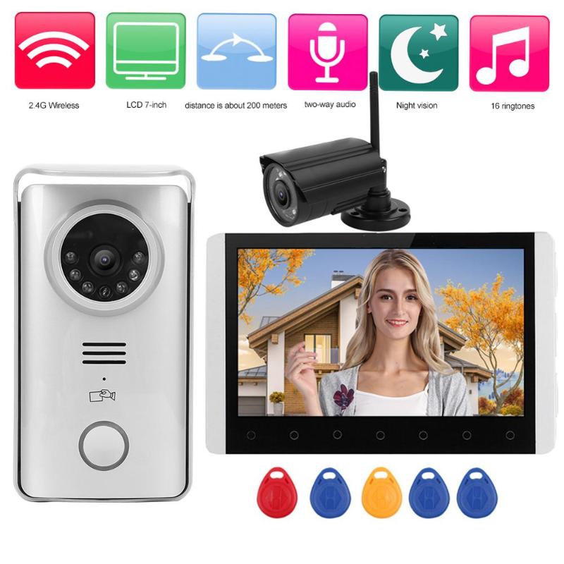 videocitofono Video Intercom 7in TFT LCD Doorbell 2.4G Wireless Video Intercom RFID Night Vision Doorphone Kit with
videocitofono Video Intercom 7in TFT LCD Doorbell 2.4G Wireless Video Intercom RFID Night Vision Doorphone Kit with