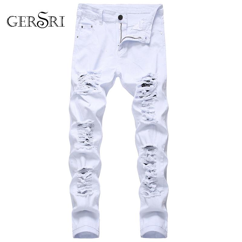 Gersri straight hole destruction trousers distressed jeans men denim trousers men jeans fashion designer brand white jean male, Red
Gersri straight hole destruction trousers distressed jeans men denim trousers men jeans fashion designer brand white jean male, Red