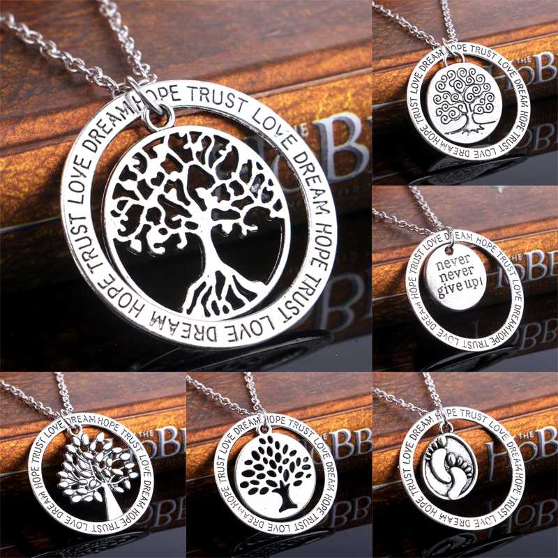 Charm Silver Tree of Life Love Footprints Love Dream Hope Trust Pendant Necklace Inspired Family Women Men Jewelry Gifts Choker
Charm Silver Tree of Life Love Footprints Love Dream Hope Trust Pendant Necklace Inspired Family Women Men Jewelry Gifts Choker
