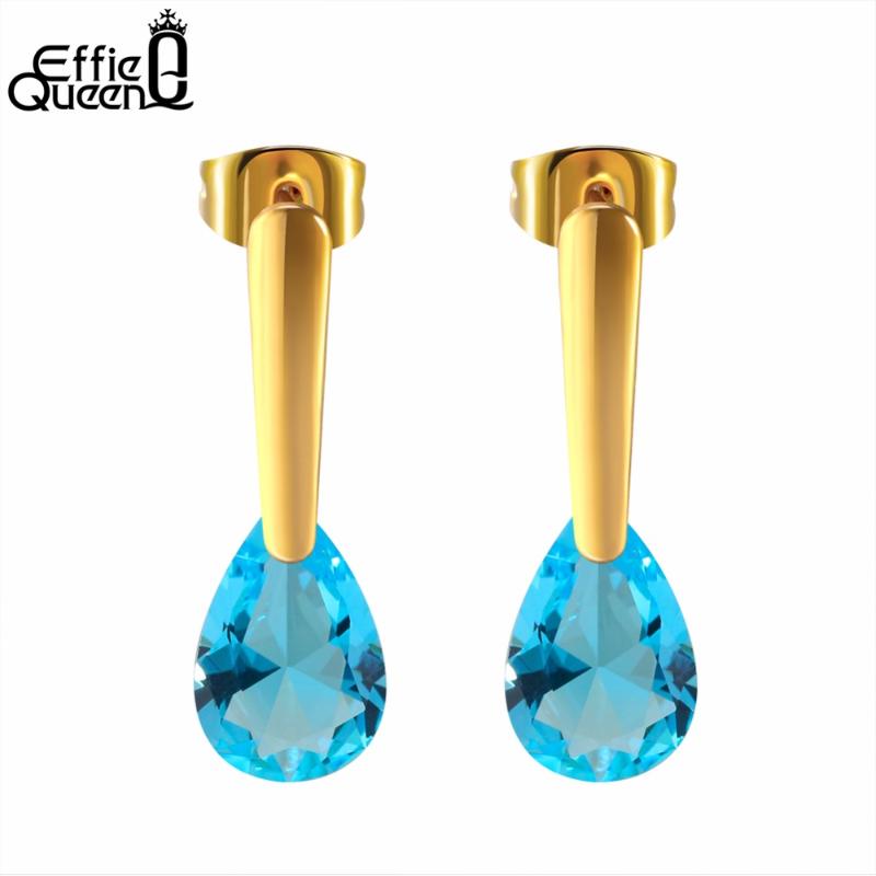 Effie Queen 5 Color Available Crystal Water Drop Shape Earrings for Women Wedding Gold Color Stud Earring Statement Jewelry IE76
Effie Queen 5 Color Available Crystal Water Drop Shape Earrings for Women Wedding Gold Color Stud Earring Statement Jewelry IE76