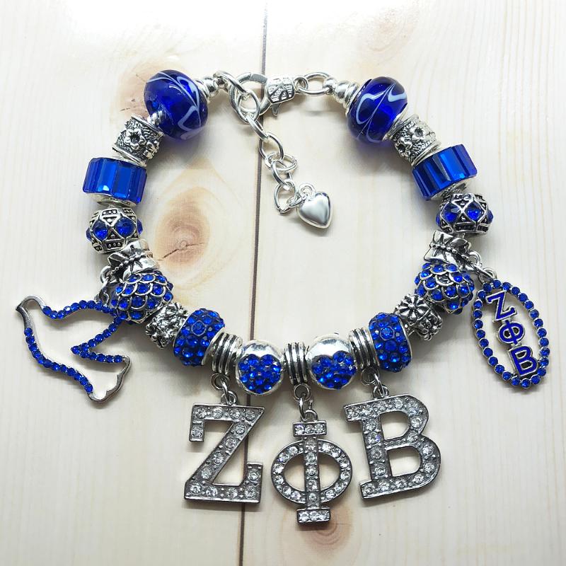 Hot Greek letter society ZETA PHI BETA sorority jewelry bracelet ZPB blue crystal big hole beads bangle
Hot Greek letter society ZETA PHI BETA sorority jewelry bracelet ZPB blue crystal big hole beads bangle
