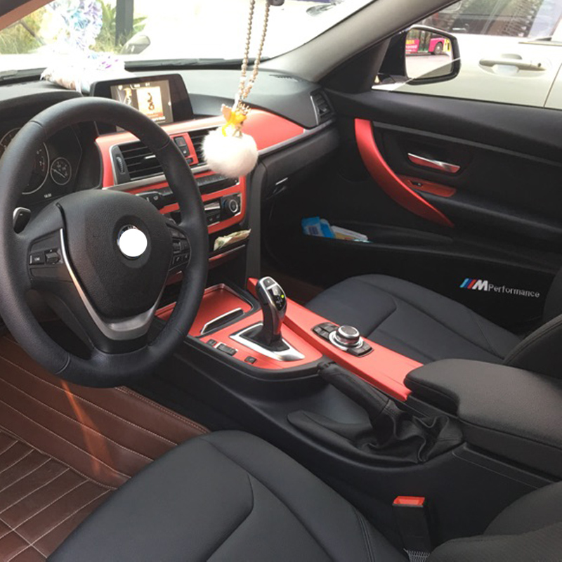 For BMW 3 Series F30 F31 2013-2019 Interior Central Control Panel Door Handle 5D Carbon Fiber Stickers Decals Car styling Accessorie