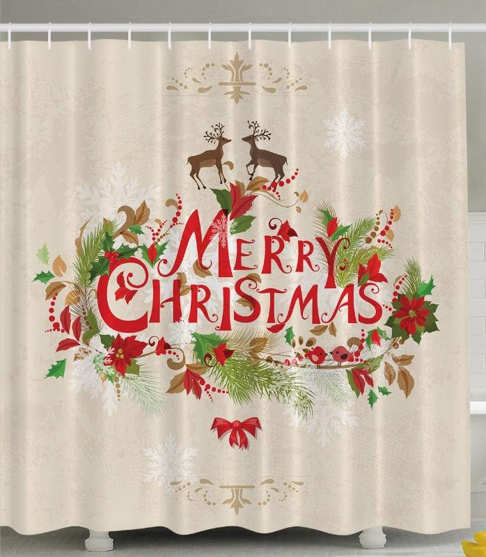 Merry Christmas Reindeer Holiday New Year Print Polyester Fabric Shower Curtain Bathroom Curtain Bathroom Accessories
Merry Christmas Reindeer Holiday New Year Print Polyester Fabric Shower Curtain Bathroom Curtain Bathroom Accessories