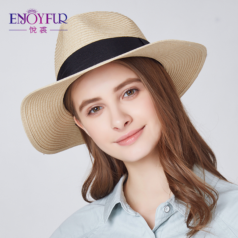 ENJOYFUR Women Summer sun hat unisex Panama hat 2020 new arrival fashion straw beach cap, 04
ENJOYFUR Women Summer sun hat unisex Panama hat 2020 new arrival fashion straw beach cap, 04