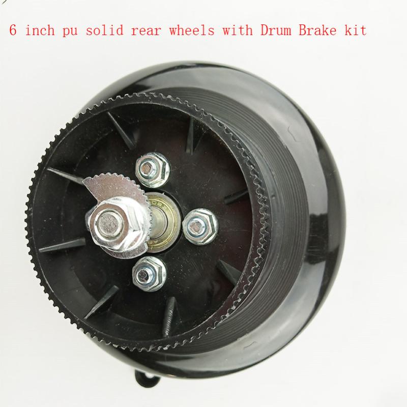 Size 6 inch 140mm Pu solid front or rear wheel with Drum brake kit for small electric scooters Mini folding scooter
Size 6 inch 140mm Pu solid front or rear wheel with Drum brake kit for small electric scooters Mini folding scooter