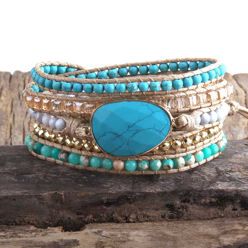 RH New Designer Fashion Boho Bracelet Natural Stones Grass Turq Stone Charm 5 Strands Woven Wrap Bracelets Gift Dropshipping
RH New Designer Fashion Boho Bracelet Natural Stones Grass Turq Stone Charm 5 Strands Woven Wrap Bracelets Gift Dropshipping