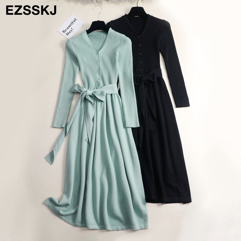 autumn winter v-neck maxi sweater dress women OL female long sweater dress with belt elegant a-line solid slim dress T200911, Black;gray
autumn winter v-neck maxi sweater dress women OL female long sweater dress with belt elegant a-line solid slim dress T200911, Black;gray