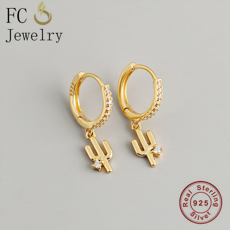 FC Jewelry 925 Silver Gold Rings Shape Cactus Zirconia Hanger Hoop Earring Piercing Boucke Doreille For Women Pendientes 2020 
FC Jewelry 925 Silver Gold Rings Shape Cactus Zirconia Hanger Hoop Earring Piercing Boucke Doreille For Women Pendientes 2020